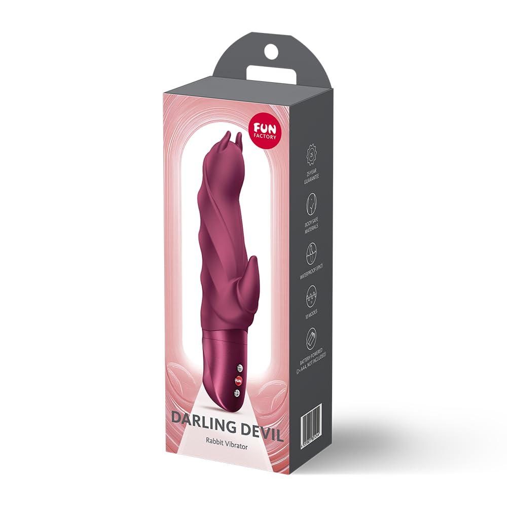 Fun Factory Darling Devil | vibratore rabbit per donne | stimolazione mirata di punto g e clitoride | 10 programmi di vibrazione | impermeabile IPX7 | silicone