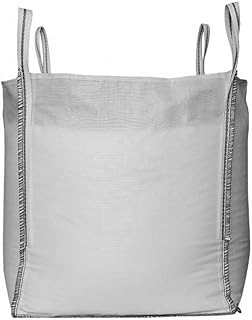 Big Bag Säcke für Bauschutt, Holz, Laub, Kies, Sand, Erde, Gartenabfall, Grünschnitt, Pellets, 2 oder 4 Schlaufen für Kran & Stapler 500 KG - 1.500 KG Schüttgutbehälter (60 x 60 x 80 cm, 1 Stück)