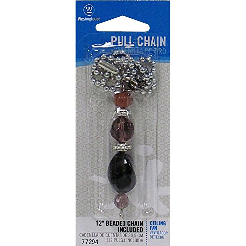 Image of Westinghouse 7729400 Burgundy and Orange Beads Pull Chain, Chrome