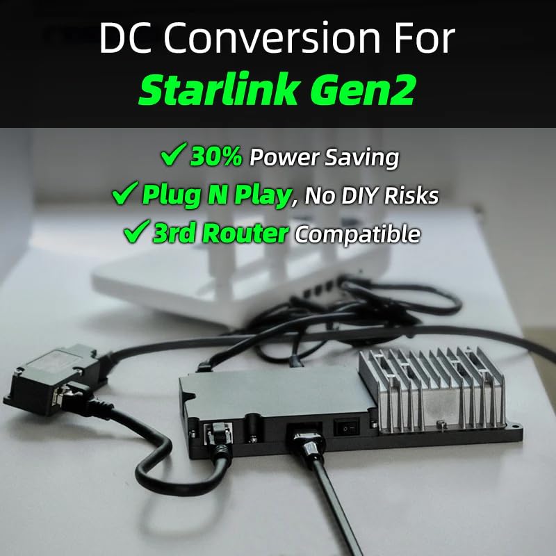 Starlink DC Conversion KT,XTAR EL3 12V to 48V DC Power Supply for Starlink Standard ACTUATED (Gen 2),Reduce Power Consumption