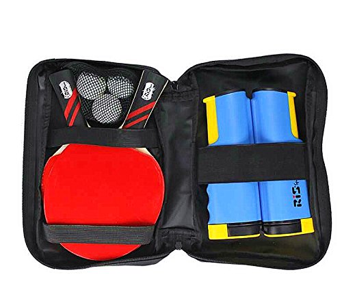 Lionlaw Table Tennis Combo Pingpong Set 2 Offensive Bats 3 Balls Retractable Net Carry Bag Ready to Go