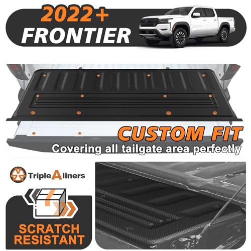 Image of TripleAliners Tailgate Mat Compatible with 2022 2023 2024 2025 2026 Nissan Frontier Accessories, Tailgate Cover Custom Fit All Weather Protection Pickup Liner (Not Fit Drop-in Tailgate)