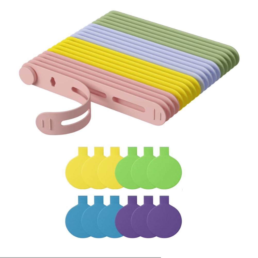 IJSDNVJNDX Cable Organizer Charging Cable Organizer 20 Cable Ties+12 Cord Labels for Electronics, Travel Desk Wire Organization