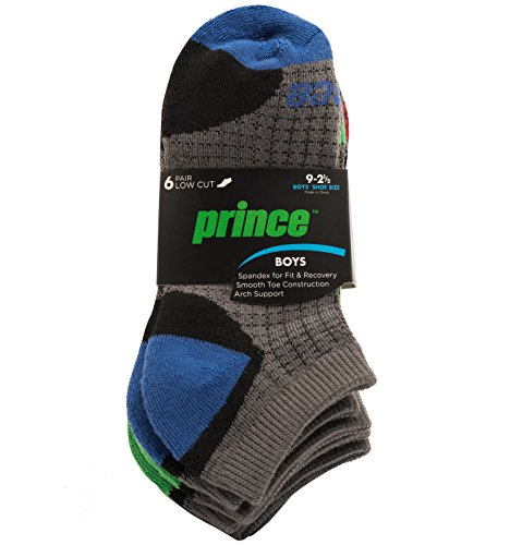 Prince Boys' Low Cut Athletic Socks For Active Kids (3-9 (Big Boys), Grey) #TOP1