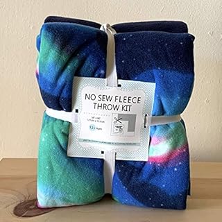 Outer Space *Aurora Borealis* Anti-Pill Premium No-Sew Throw Fleece Fabric Kit (50x60)