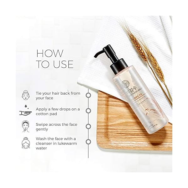 The Face Shop Rice Water Bright Light Facial Cleansing Oil, Daily Makeup Remover, Oil Cleanser, Vegan, Korean Skin Care with Jojoba Oil, Face Wash for Sensitive, Normal & Oily Skin, Face Pore Cleanser