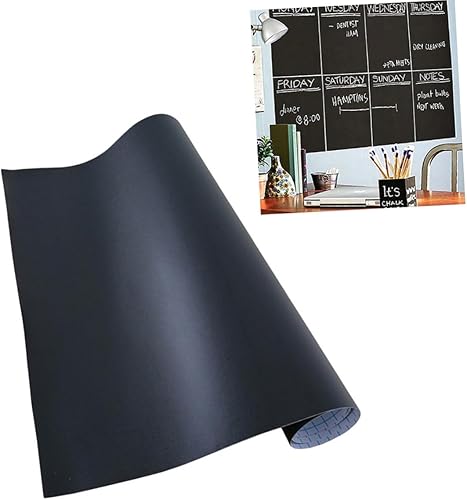 Miniatura 7 de Lurrose 2pcs Self Adhesive Chalkboard Paper Blackboard Chalkboard Wall Sticker Blackboard Sticker Black Wall Decals Wallpaper Black Chalkboard Wall