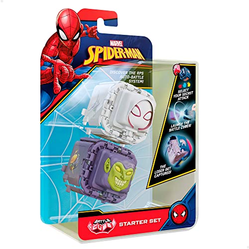 Battle Cubes Marvel 85413 - Spider-Gwen vs Duende Verde | Juguete, regalo para niños | Juego piedra, papel y tijera Marvel | Battle Cube Spiderman, Battle Cube Spider Gwen, Duende Verde