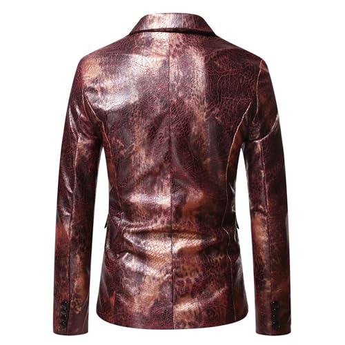 Blazer de piel para hombre ajuste regular botón miniatura 6