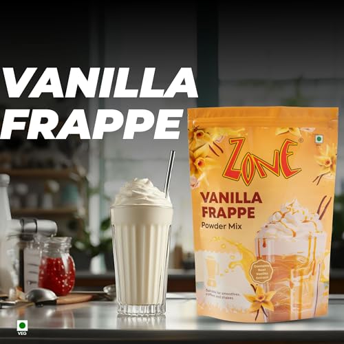 Image of Zone Vanilla Frappe Powder | Premium Cafe-Style Frappe Base for Cold Coffees, Milkshakes, Frappes, Iced Coffees & Desserts | Smooth & Creamy Instant Frappe Premix Powder | 1kg Pack - More Servings, Perfect For Cafe Restaurants & Professional Use