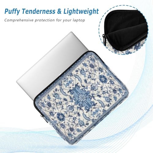 Funda azul floral bohemia para laptop 13-14 pulg miniatura 5