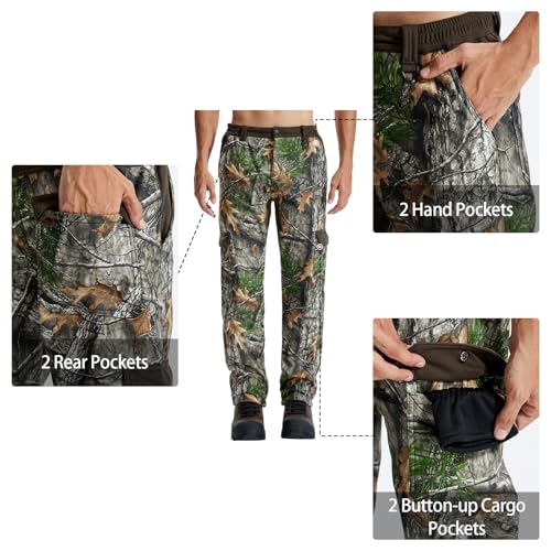 LOOGU Men's Fleece Lined Insulation Camo Hunting Pants Windproof Water-Resistant Softshell Tactical Pants for Men4