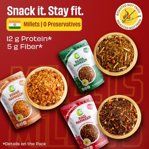 Image of GO LIFE Namkeen (Jowar,Ragi Combo) Healthy Snacks For Weight Loss | Roasted, Protein-Rich, High Fiber, Zero Preservatives | Tasty Snack | Gluten-Free | Perfect For Kids & Family | Anytime Snacking