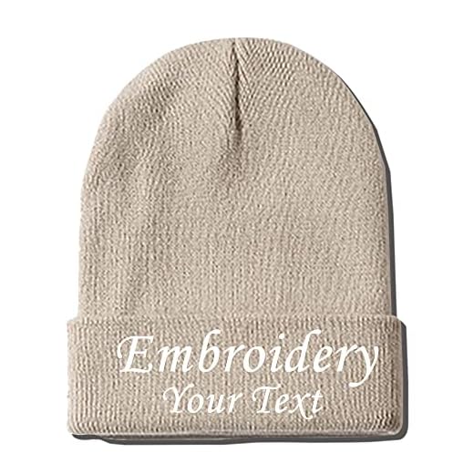 Personifiera ditt namn stickade mössor, vinter golf stickad mössa mössa, varm stickad mössa broderad hatt för män och kvinnor, H, en storlek