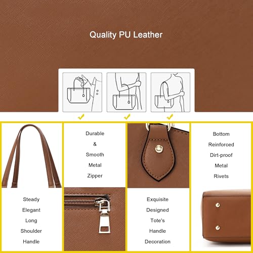 Image of CHICAROUSAL Tote Handbags Purses for Women PU Leather Womens Shoulder Bag | Large Tote Bag for Women, Shoulder Purse, Vegan Leather Purses for Women, Women's Handbags