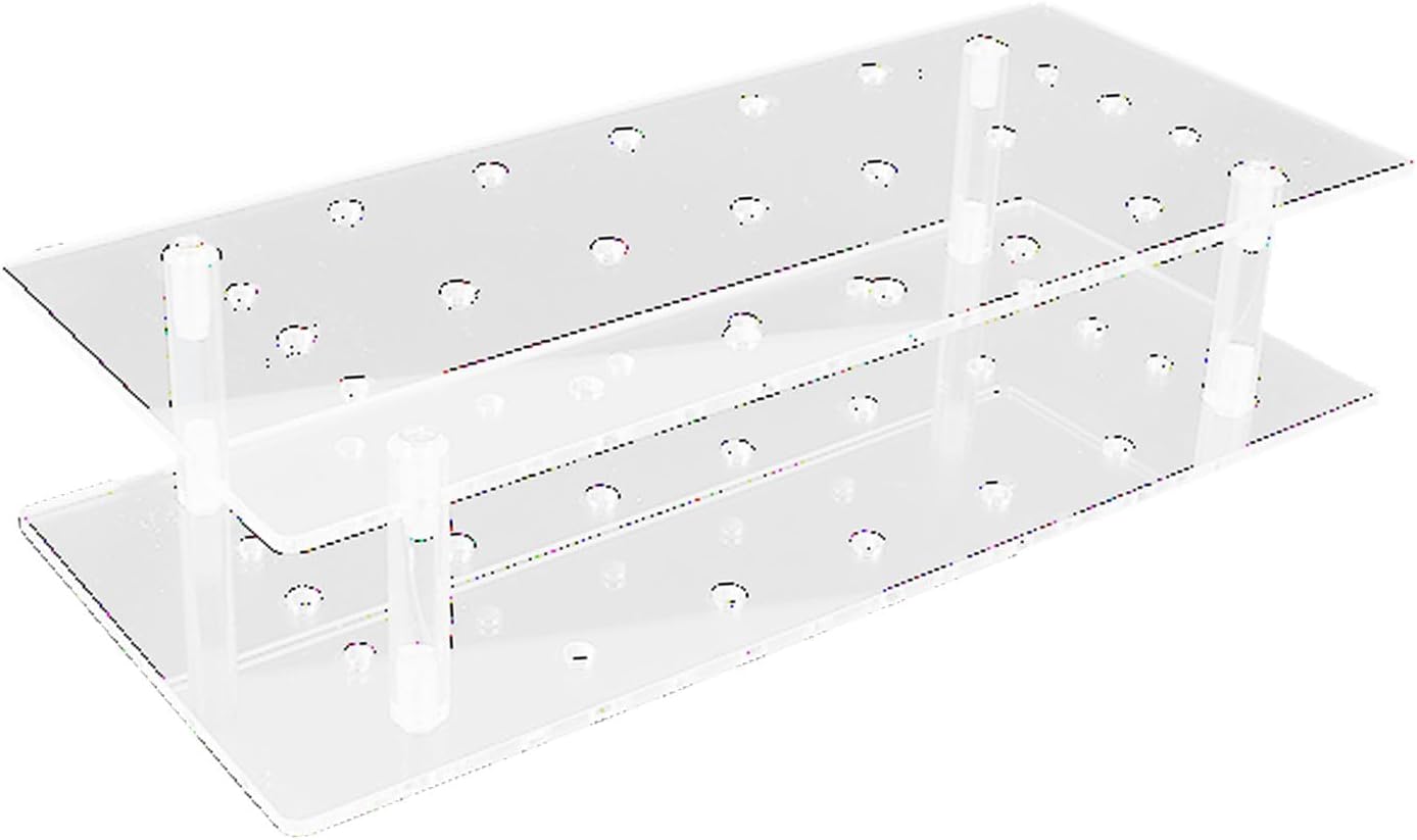 Acrylic 21 Hole Cake Pop Holder, Transparent 2 Layer Display Stand for Weddings and Parties, Holds 21 Cake Pops