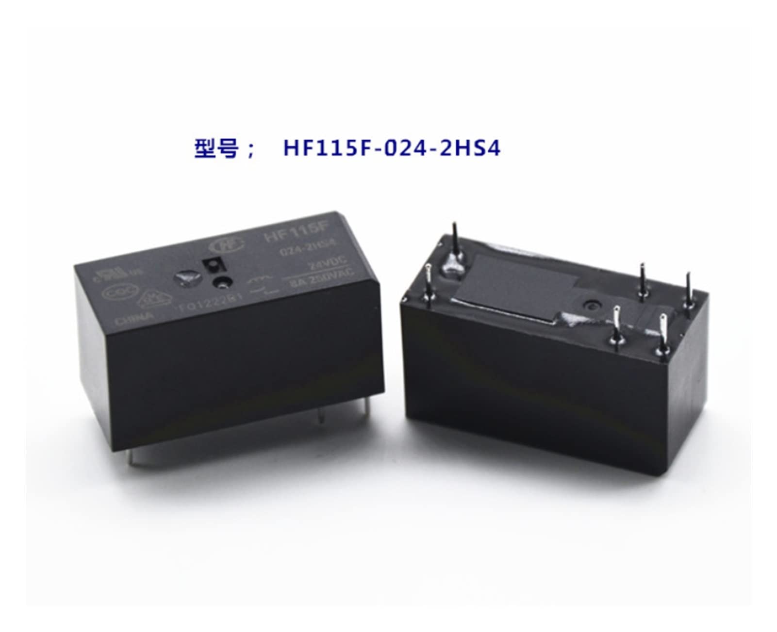 10 Uds relé de Potencia HF115F-005-2HS4 JQX-115F-005-2HS4 HF115F-012-2HS4 JQX-115F-012-2HS4 HF115F-024-2HS4 JQX-115F-024-2HS4 8A 6 Pines (Color : 12vdc)