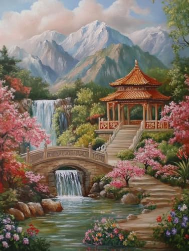 Cristal Strass Point de Croix Artisanat de Montagne et Fleurs 30x40cm