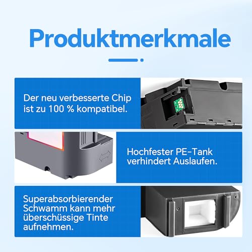 Nestink T3661 Wartungsbox Kompatibel mit Expression Premium XP-6000 XP-6001 XP-6005 XP-6100 XP-6105, Expression Photo XP-8500 XP-8700 XP-8600 XP-8605 XP-970 XP-15000 XP-15010 Drucker (2er Pack)