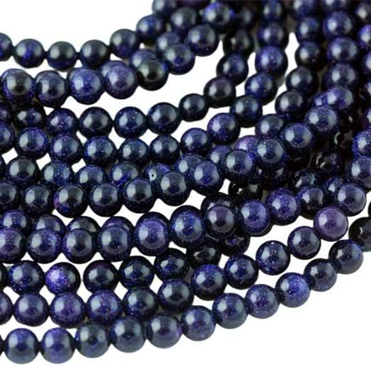 Zenkeeper 108 Pcs Blue Goldstone Beads for Jewelry Making 8 MM Goldstone Gemstones Loose Stone Beads