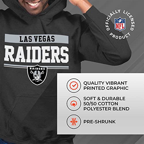 Team Fan Apparel NFL Adult Gameday Charcoal Hooded Sweatshirt - Cotton & Polyester - Stay Warm & Represent Your Team in Style (Las Vegas Raiders - Charcoal, Large) - Image 4