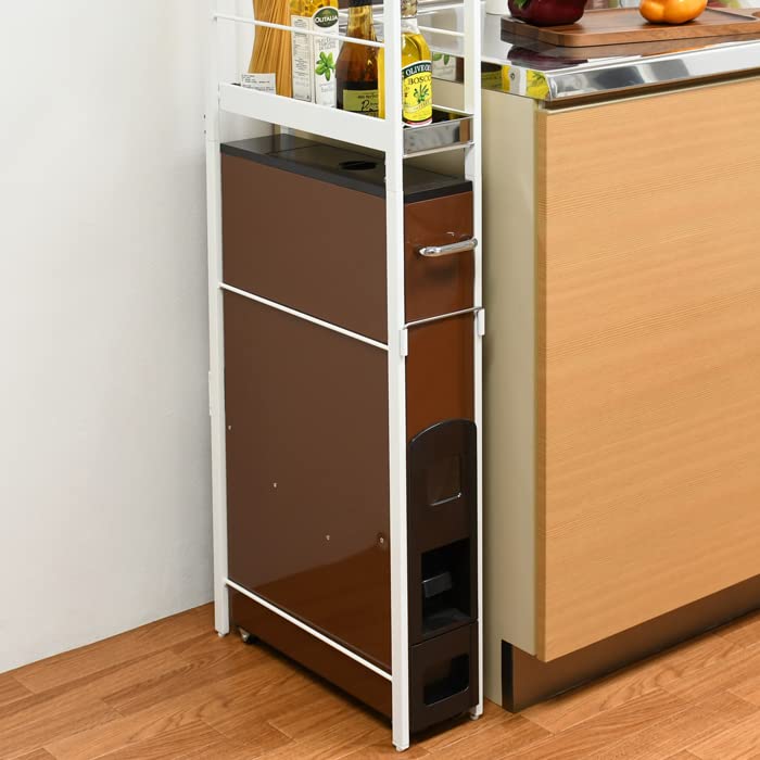 Amazon｜米びつ上すき間ラック 隙間収納 スリム ホワイト 白 幅12.8