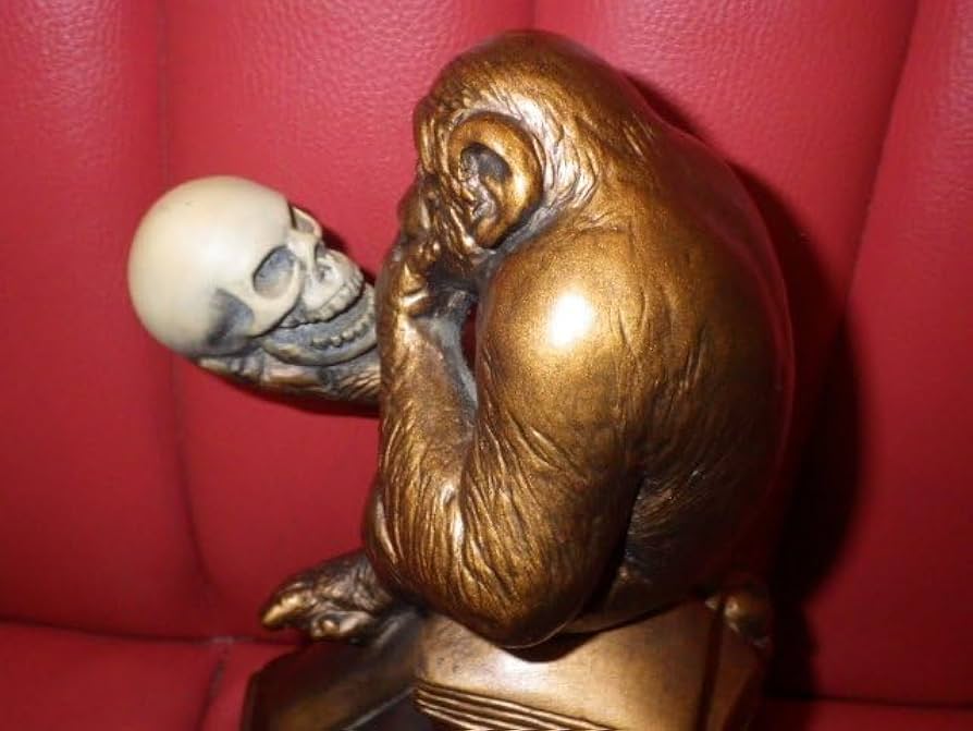 ダーウィン★猿★進化論★灰皿★置物★アート★ビンテージ★スカル★ドクロ★骸骨 ダーウィン☆猿☆進化論☆灰皿☆置物☆アート☆ビンテージ