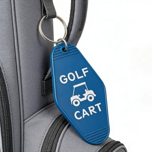 Image of 2pcs Golf Cart Keychain Plastic Retro Motel Golf Cart Key Chain for Women Men