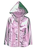 Crazy 8 Girls' Toddler Long Sleeve Iridescent Hodded Parka, Metallic/Purple, 18-24 Mo