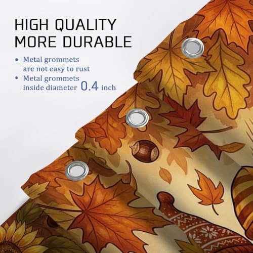 Ensemble rideau de douche orange rustique lavable et tapis de bain - 6