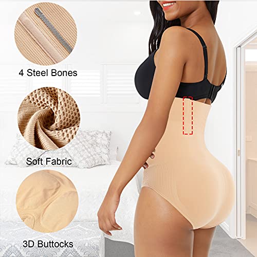 Image of Werena Tummy Control Shapewear Underwear for Women High Waisted Body Shaper Panties Shaping Briefs