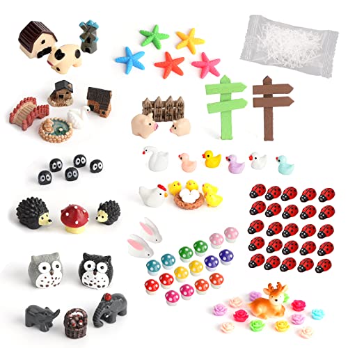 253PCS, Accesorios de jardín de Hadas en Miniatura para Bricolaje, Animales de jardín...
