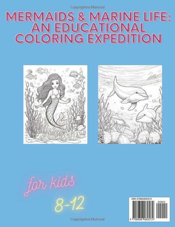 Miniatura 2 de Mermaids & Marine Life An Educational Coloring Expedition Mermaid Adventures Coloring and Activity Book for kids 8 to 12