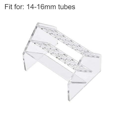 Miniatura 4 de uxcell Soporte de tubo de ensayo acrílico inclinado 15 pozos para tubos de centrífuga de 0.3 fl oz0.5 fl oz transparente