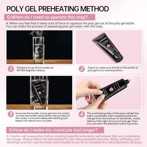 Jewhiteny 14 POLY GEL WITH MINI LAMP Poly Extension Gel Nail Kit 14 Pcs Poly Gel thumb #7