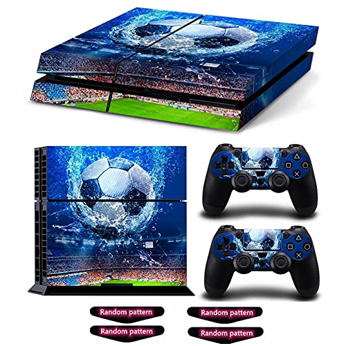 Oiokew - Decal Skin for Ps4, Whole Body Vinyl Sticker Cover for PlayStation 4 Console and Controller (Include 4pcs Light Bar Stickers) (PS4, Water Football)