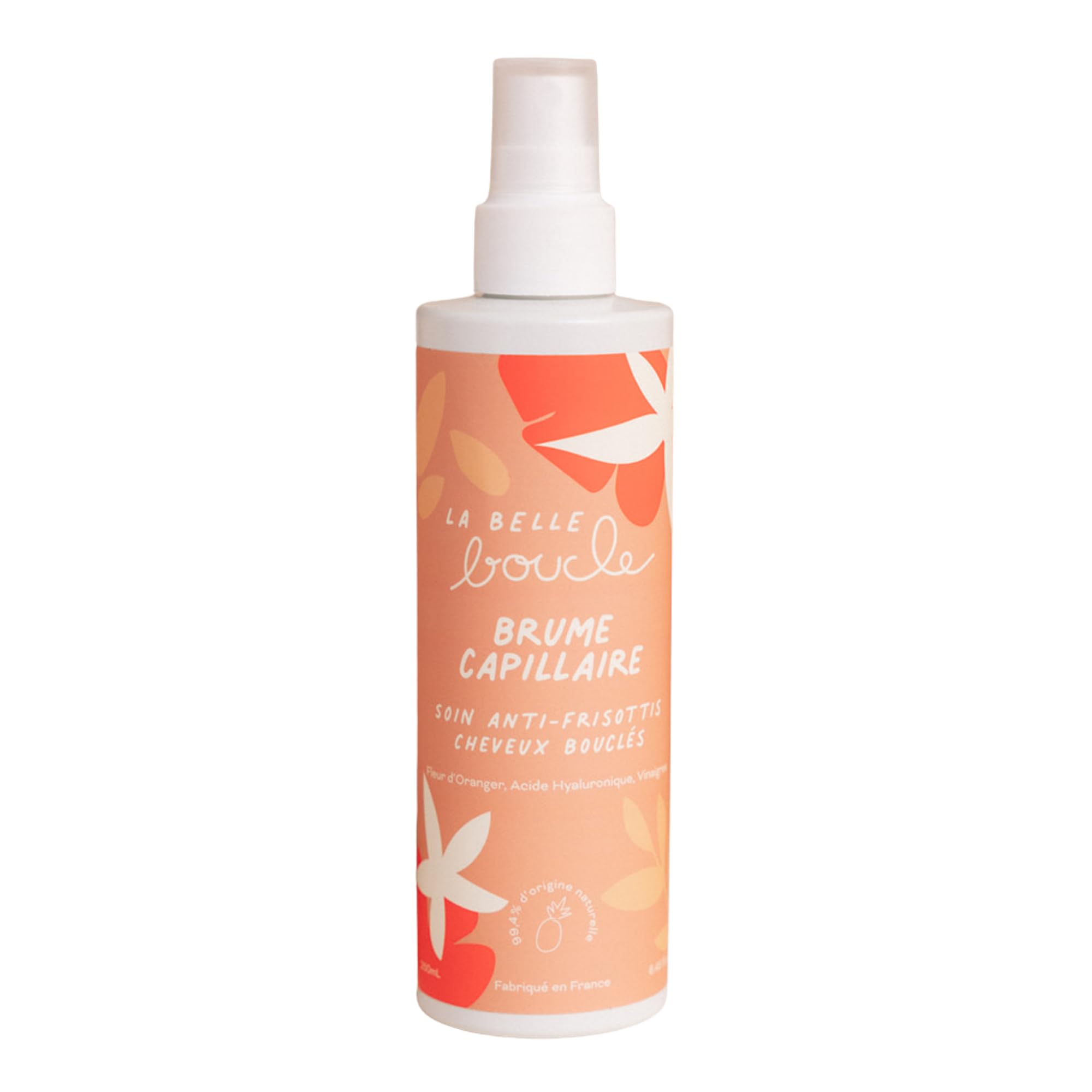 La Belle Boucle - Brume Capillaire Cheveux Bouclés, Frisés & Crépus - Spray Hydratant Anti-Frisottis 250ml - Sans Rinçage - Fleur d'Oranger & Acide Hyaluronique - Vegan, France