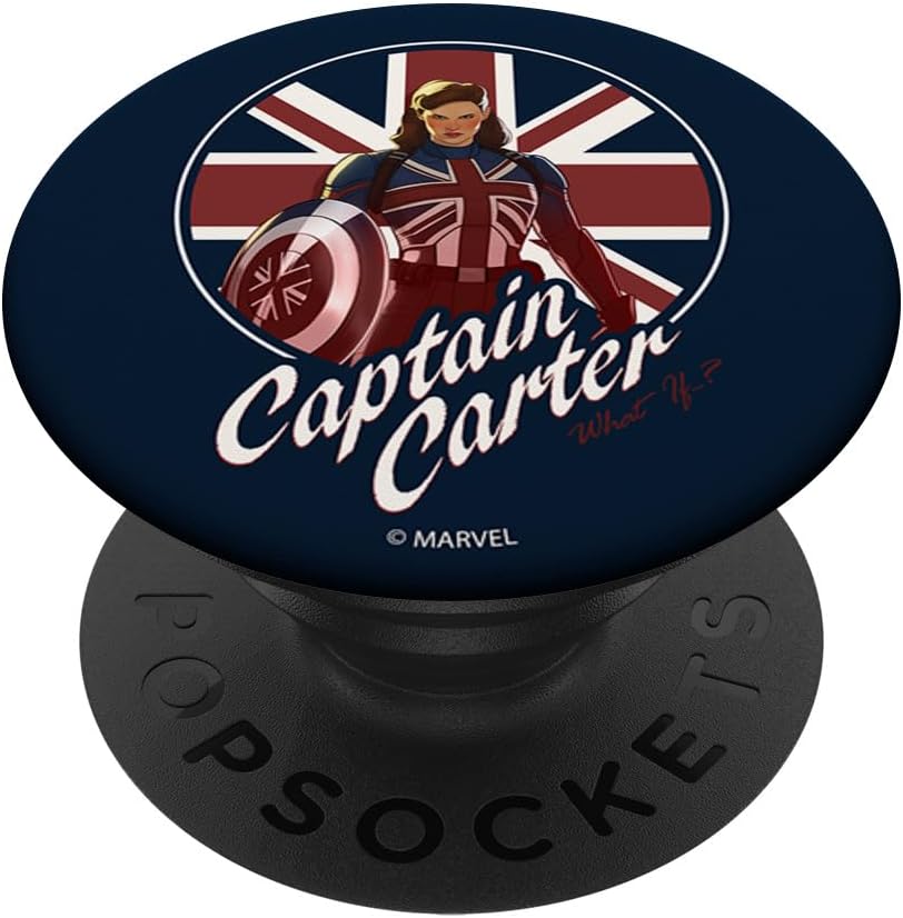 Marvel What If Captain Carter British Flag PopSockets Swappable PopGrip