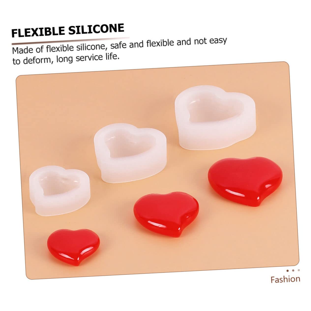 9piezas Molde De Silicona Forma De Corazón Para Manualidades y Decoración Diy Resistente y Reutilizable Para Proyectos De Artesanía y Especiales