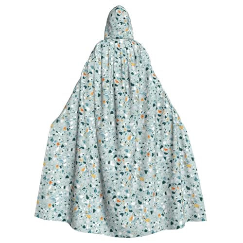 WYCZHY Capa de disfraz de Larp pastel de mármol de terrazo para adultos, capa con capucha, bata medieval para festival renacentista, ropa gótica