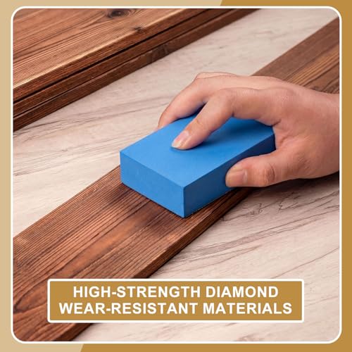 Eulihent 4 Stück Diamant Handpolierpads, Diamant Schleifpad, Fliesen Schleifblöcke Polierpads, Glas-Schleifpads für Granit, Marmor, Keramik | Körnung 60# 100# 200# 400#