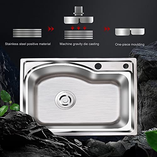 Lavabo à main en acier inoxydable évier compact anti-éclaboussures avec rangement