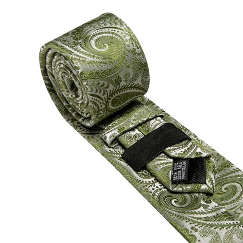 Image of YOHOWA Mens Ties Set Wedding Paisley Neckties with Handkerchief Cufflinks Formal Business