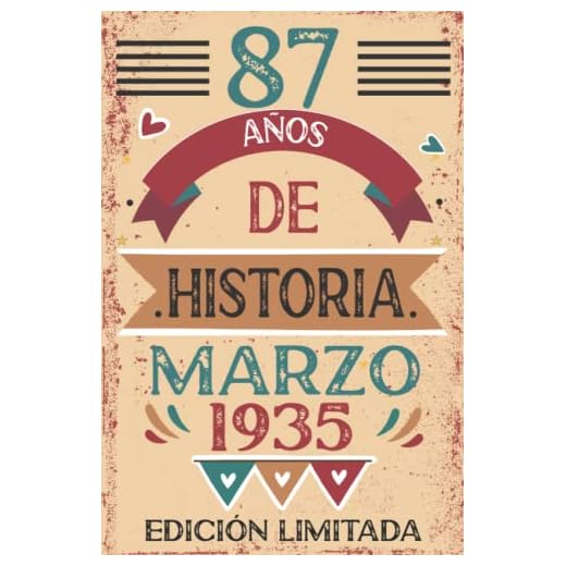 87 Años De Historia Marzo 1935: 87 años. Libro de visitas, cuaderno, 110 páginas de felicitaciones, idea de regalo, regalo Para la esposa, novia, mujer, La madre