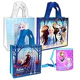 Disney Frozen 2 Reusable Tote Bags and Purse Bundle ~ 4 Pack of Frozen Bags for Gifts, Groceries and More (Frozen 2 Merchandise)