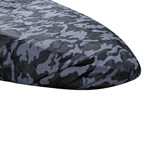 (2.6M-6M/7.8-18Ft) Kayak Canoe Storage Cockpit Dust Cover , Waterproof Uv Sunblock Shield Protector For 7 Sizes Boat,Kayak,Canoe,Paddle Board (Black Camo, Suitable For (3.1-3.5M/9.3-10.5Ft) Kayak) #TOP4