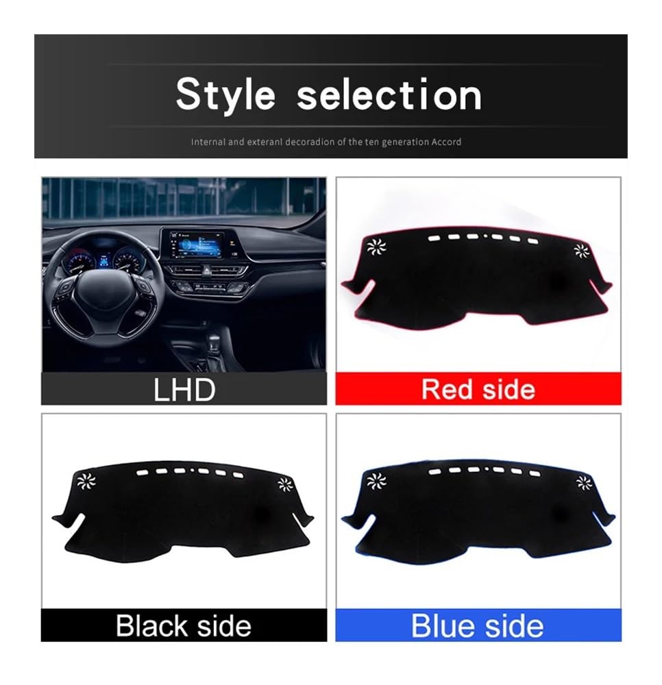 Auto Cruscotto Copertura Per Toyota Per C-HR Per CHR 2016 2017 2018 2019 2020 2021 2022 2023 2024 Copertura Per Cruscotto Auto Parasole Tappetino Protettivo(LHD Blue Side)