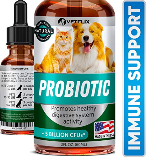 Premium Probiotics for Dogs & Cats - Digestive Enzymes & Prebiotics Supplement
