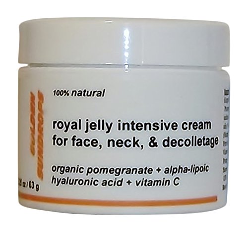 GOLDEN SUNDROPS ROYAL JELLY INTENSIVE CREAM FOR FACE NECK AND DECOLLETAGE (2.25 OZ / 63 G) MOST POWERFUL ANTIOXIDANTS ORGANIC POMEGRANATE ALPHA-LIPOIC ACID AND MOISTURIZER HYALURONIC ACID + VITAMIN C
