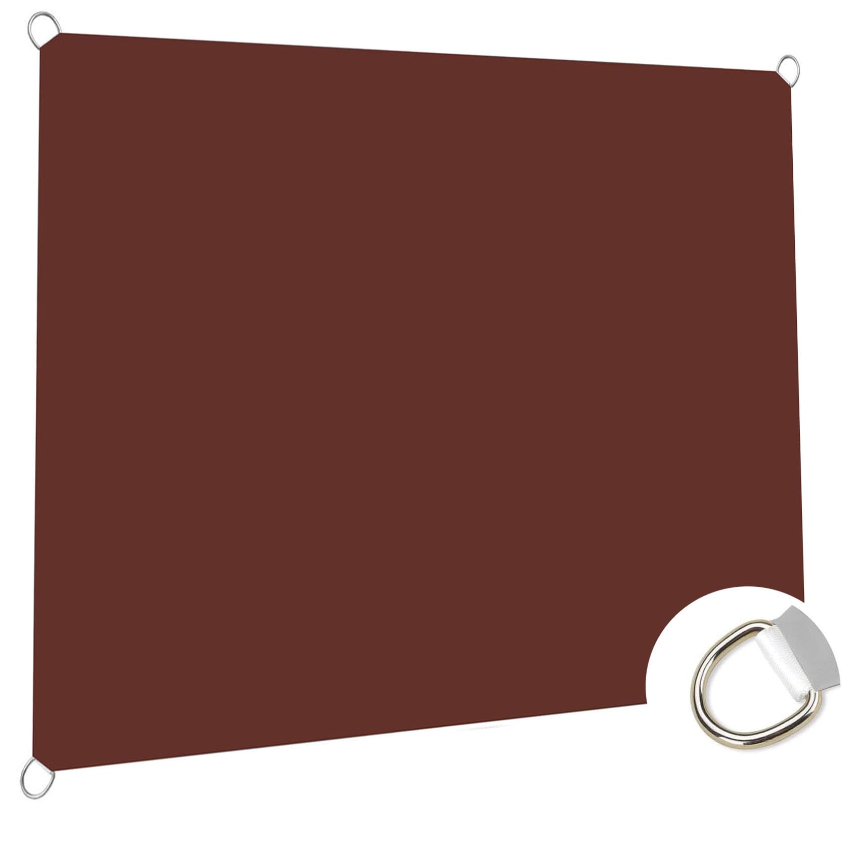 Voile d'ombrage rectangulaire 6x7.5m bordeaux : protection anti-UV pour grand jardin